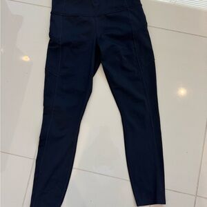 ATHLETA Leggings Navy Blue with Perforated Accents